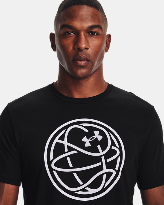 Men's UA Hoops Logo T-Shirt, Black, pdpMainDesktop image number 3